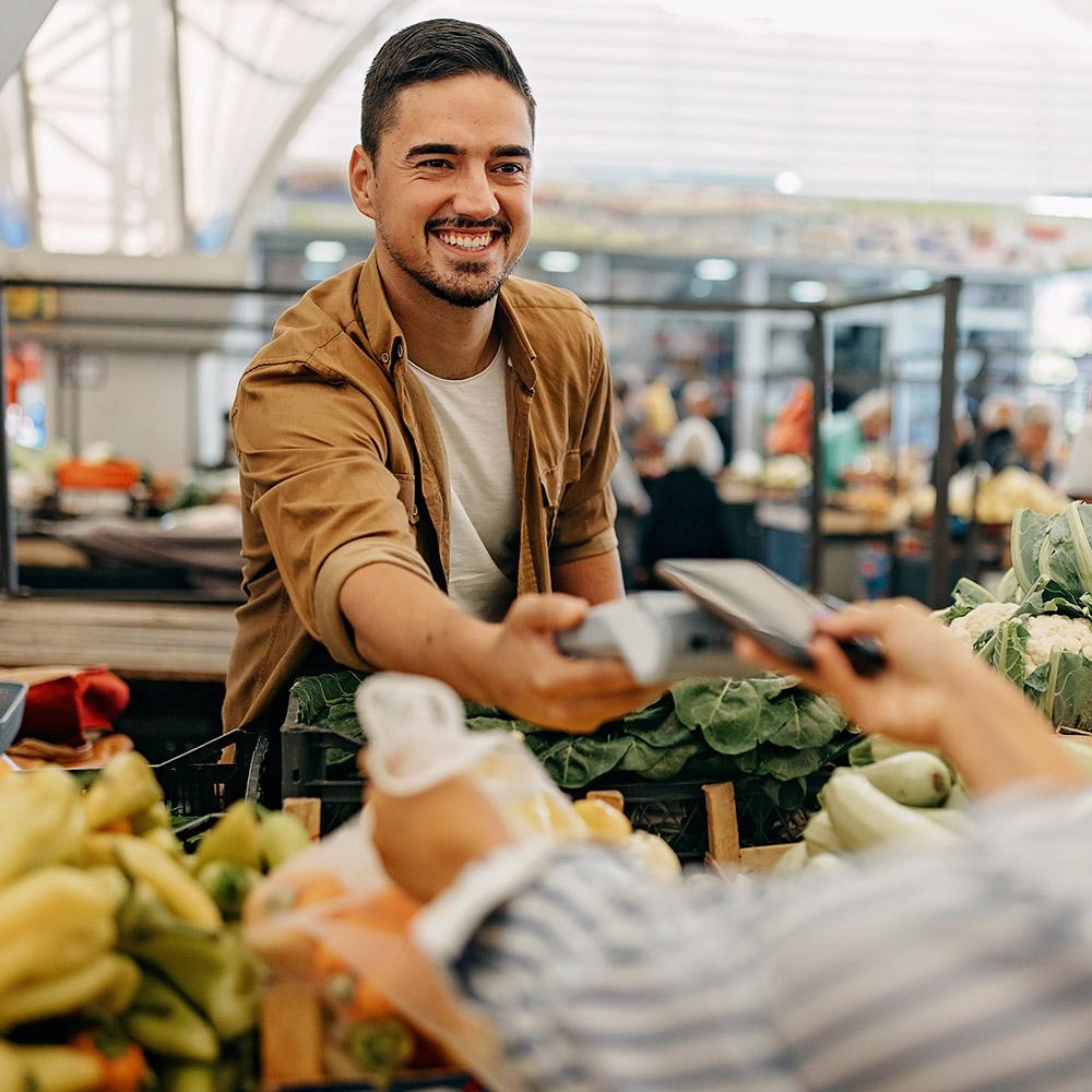 Mobile payment in a market